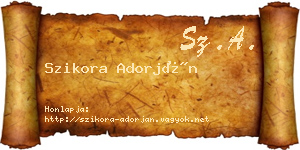 Szikora Adorján névjegykártya